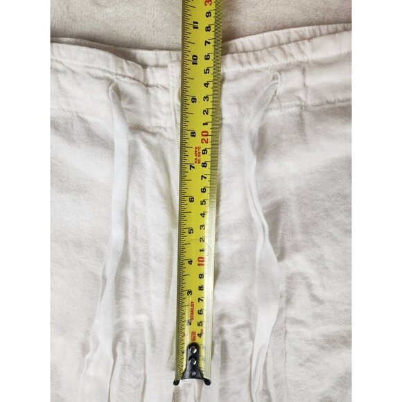 Calvin Klein Pants Women 10 Linen White Pockets Beach Vacation Coastal Lagenlook - Picture 16 of 16